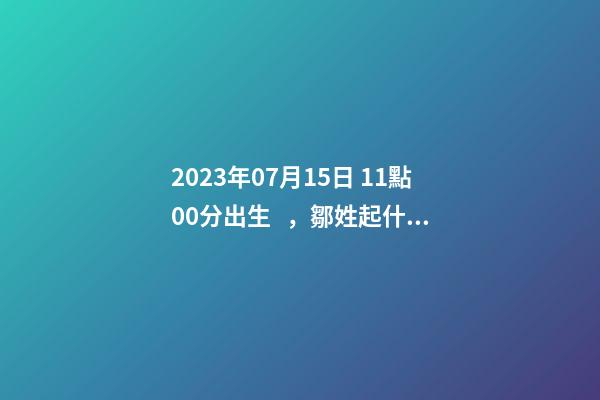 2023年07月15日 11點00分出生，鄒姓起什么名字好聽？名字要八字